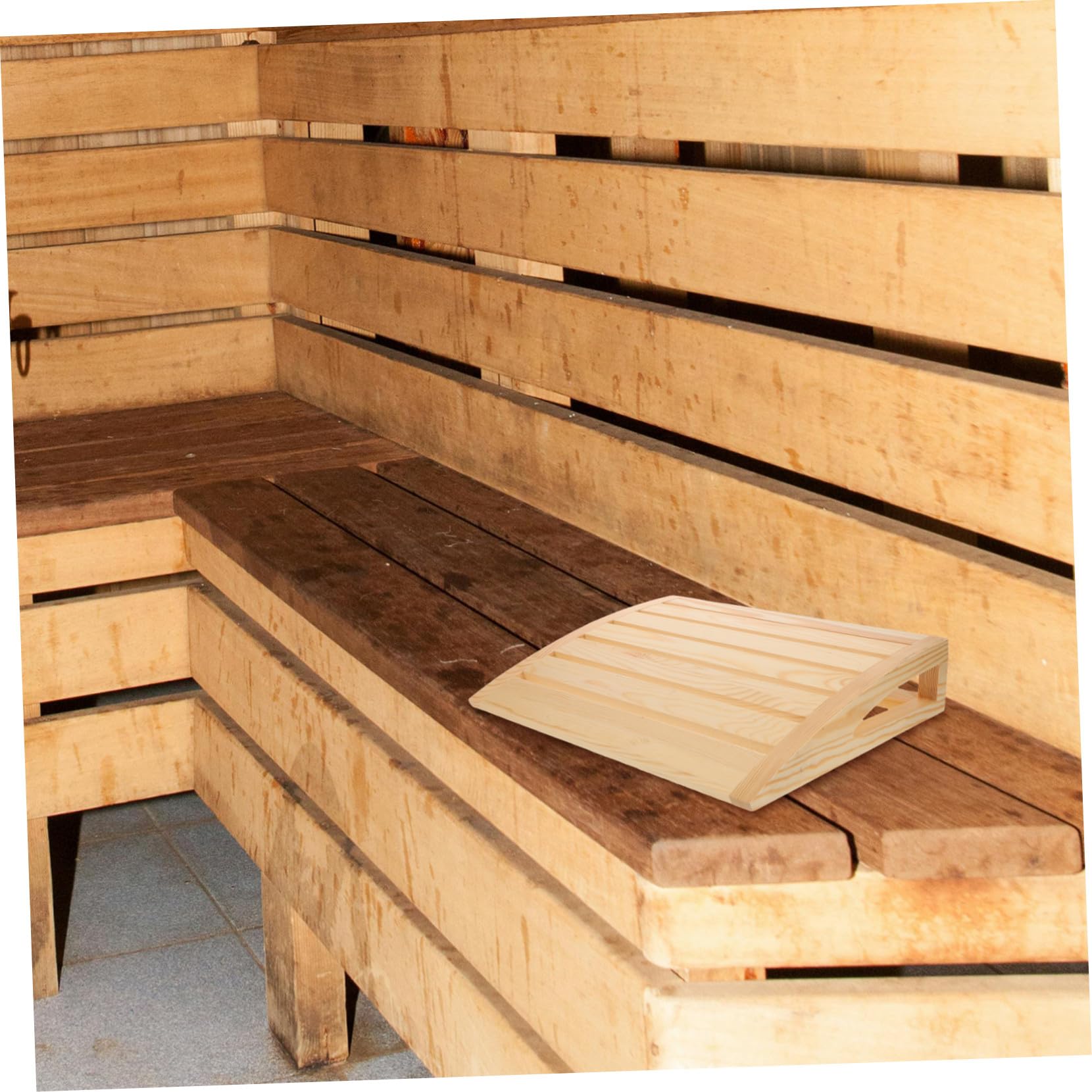 SHINEOFI Oreiller Bois Naturel pour Sauna Coussin Ergonomique de Cervical et Lombaire Accessoire Spa pour Bain Vapeur et Détente