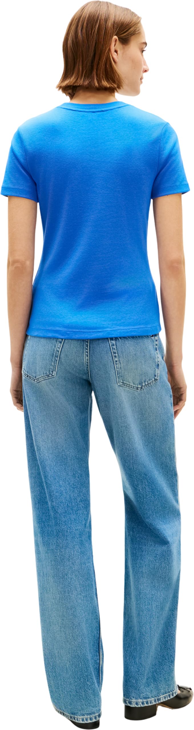 Tommy Hilfiger Damen T-Shirt Kurzarm Slim Cody Rundhalsausschnitt, Blau (Blue Orbit), L – Ansicht 2