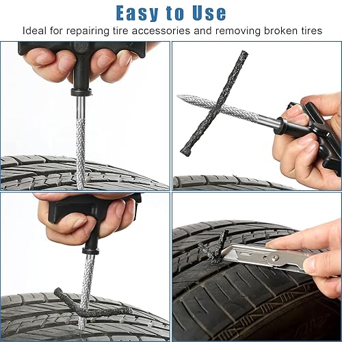 Miniatura 5 de Linkstyle Kit de taladro de carburo para reparación de neumáticos, 0.118 in, 0.177 in, 0.236 in, cortador de alambre, escariador de neumáticos, kit