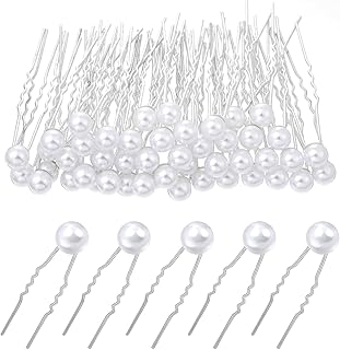 50 Pieces Wedding Pearl Hair Pins for Bridal, White Pearl Hair Accessories Bobby Clips Hair Pearls Bridal Hair Pin Wedding Hair Accessories for Brides Bridesmaids Women