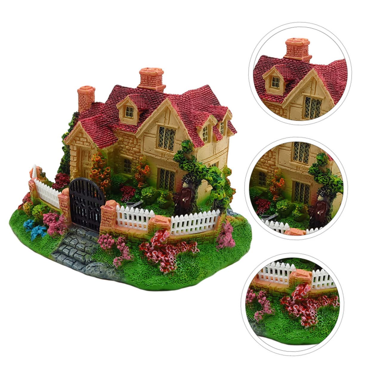 TOYANDONA 2 Piezas Decoración De Pecera Decoraciones para Acuarios Betta Diseño del Acuario Decoración De Peces Paisaje del Acuario Pequeña Casa con Pecera Acuario De Peces Resina Vistoso