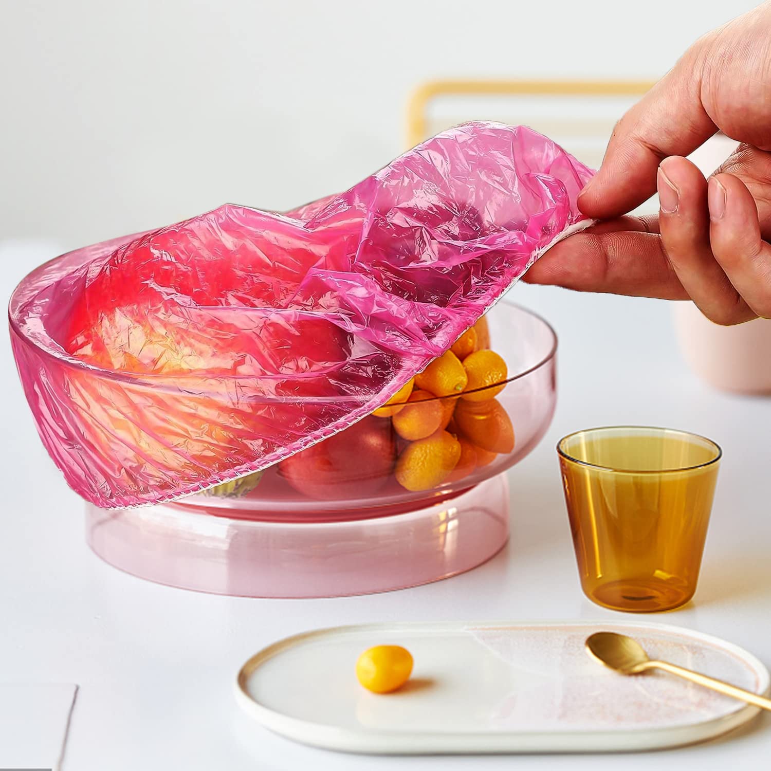 Zorplex 60 Pièces Couvercles de Protection Alimentaires Élastiques, Housses de Conservation Réutilisables et Colorées en Plastique, Idéal pour Bols, Assiettes, Légumes, Fruits et Restes