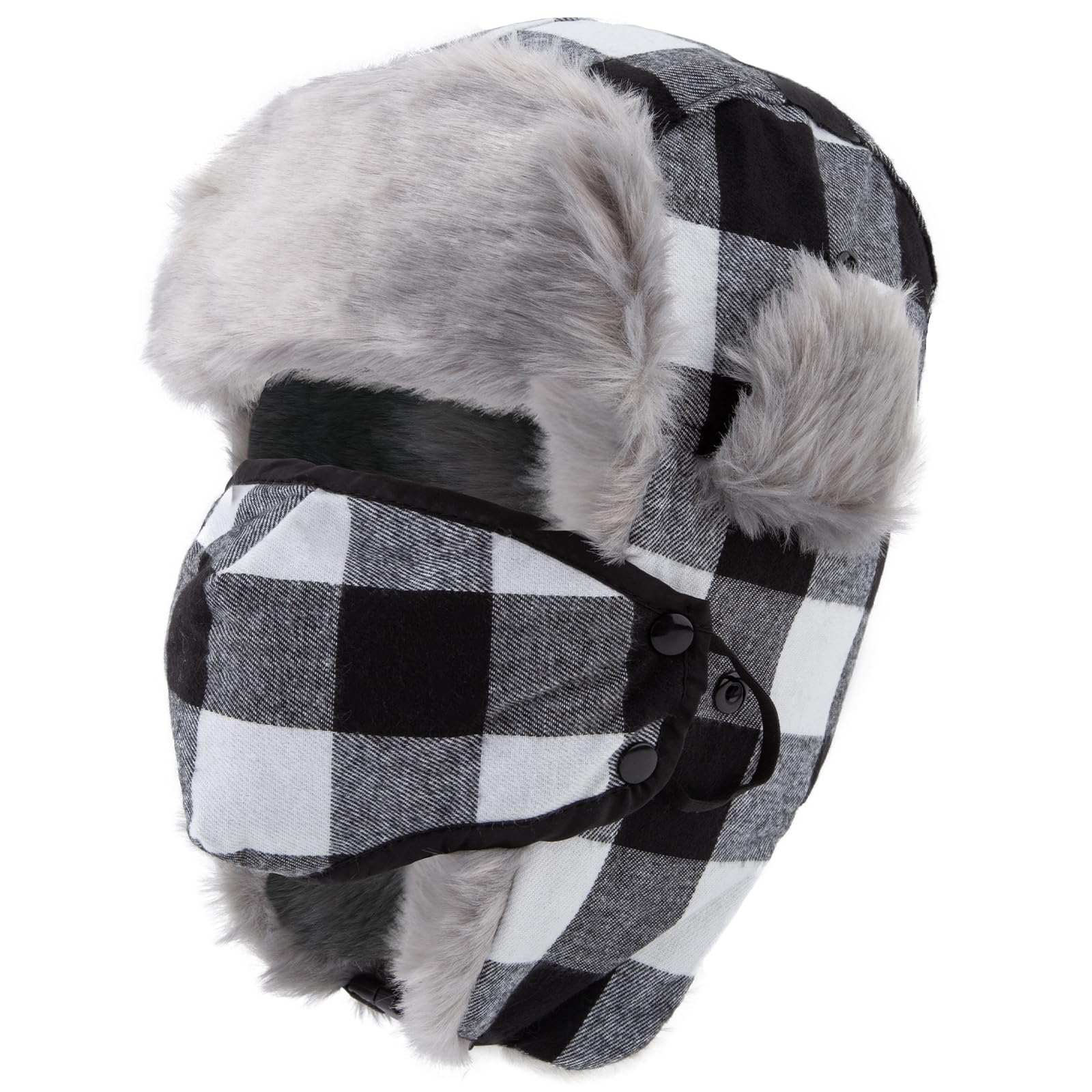 ❄️ Gorro De Aviador Ruso Unisex – Piel Sintética Gruesa – Protector Facial Desmontable – Resistente Viento Y Agua Para Esquí