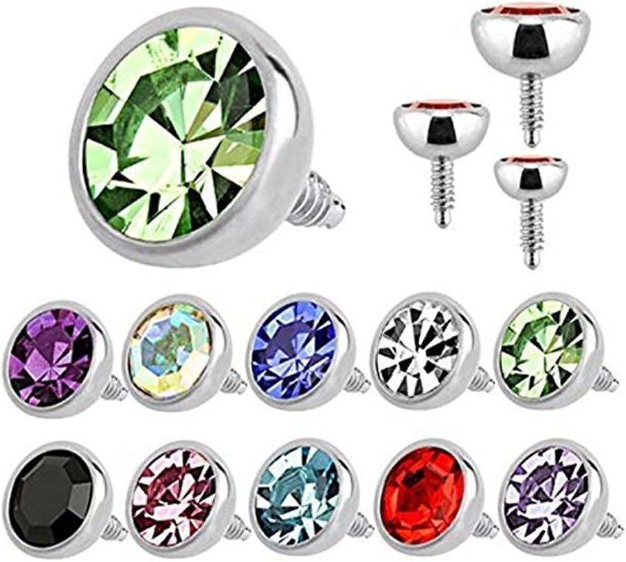 luxe Mode Top Labret Stud Top Internally Threaded 16g Surgical Steel Round Press-Fit (3mm-Purple)