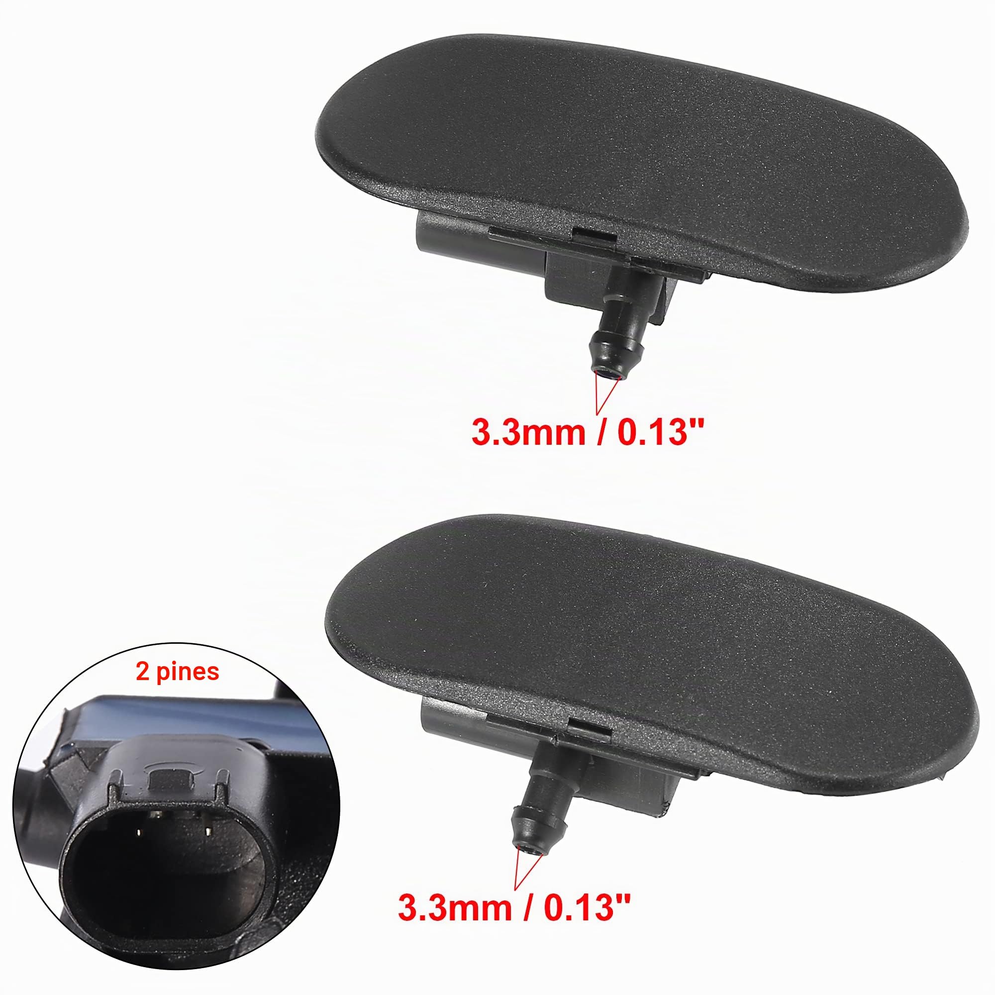 X AUTOHAUX Boquillas Lavaparabrisas Con Calefacción 1 Par | Color Negro, Material Plástico, OE 8E0955987D 4FD955987 8E0955988D 4FD955988, Para Audi A4 01-08, A6 02-08, A8 03-07