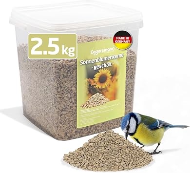 Eggersmann volaris Sonnenblumenkerne Vogelfutter 2, 5kg [geschält] – Hochwertiges Vogelfutter Wildvögel ganzjährig – Sonnenblumenkerne geschält fett- & energiereich – Wildvogelfutter schalenfrei