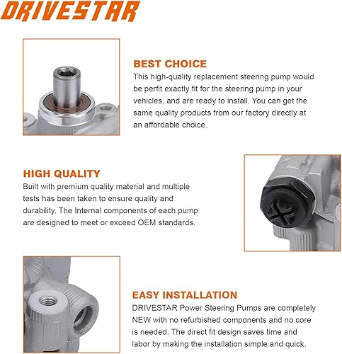 Miniatura 4 de DRIVESTAR Bomba de dirección asistida 21-5445 2005-2010 para Chrysler 300, 2005-2008 para Dodge Magnum, 2006 2007 2008 2009 2010 para Dodge Charger,