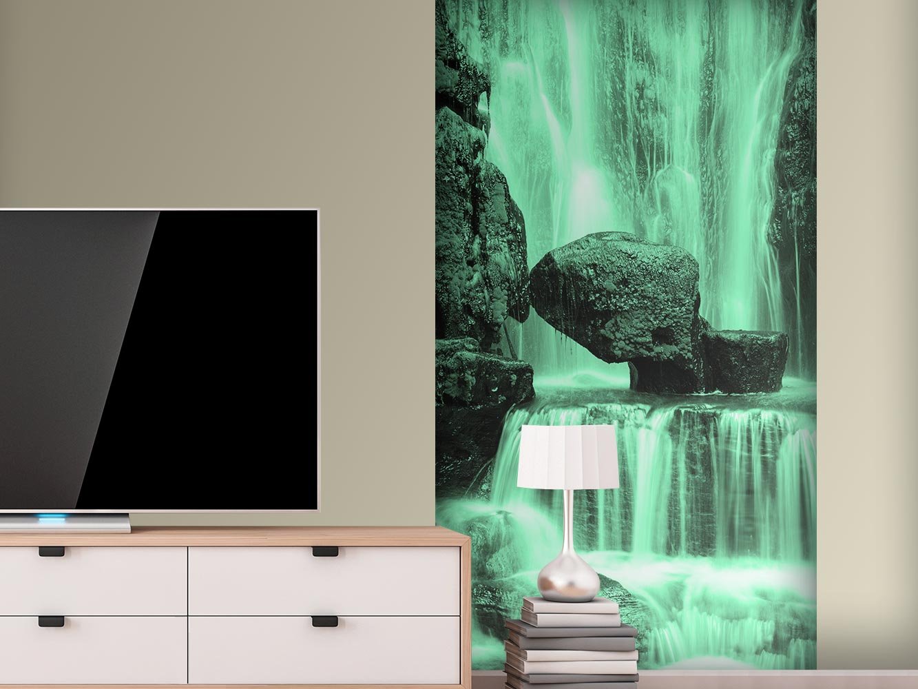 Frise verticale autocollante vinyle et papier peint mural cascade | Frise verticale pour murs | Vinyle décoratif | Frise | Plusieurs dimensions | Papier peint | Décoration salle à manger, salons,