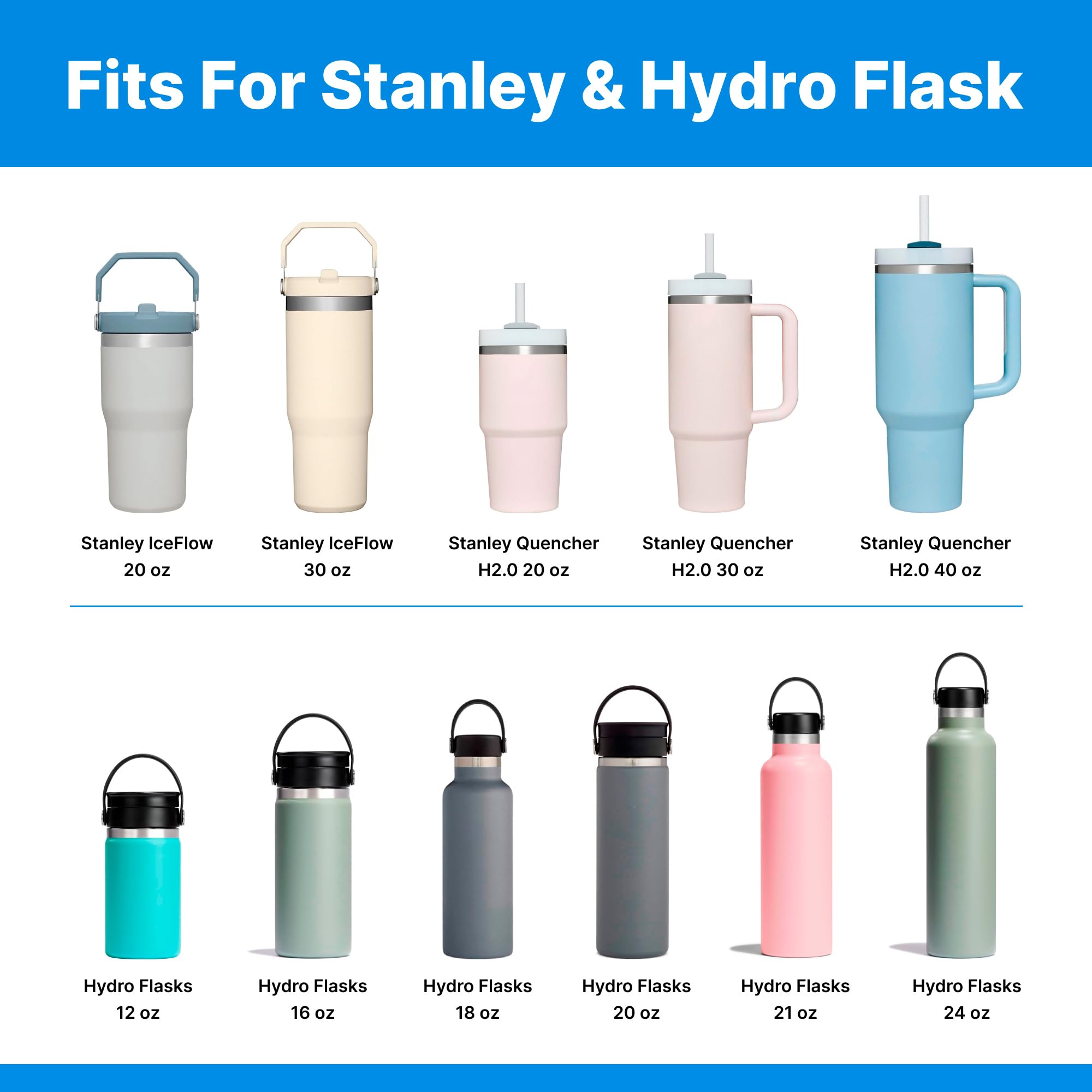 Bluwing Silicone Boot for Stanley Cup 20-40oz, Protective Silicone Bottom for 12oz -24oz Hydroflask Water Bottles, Anti-Slip Bottom Protective Cover Sleeve?Black?