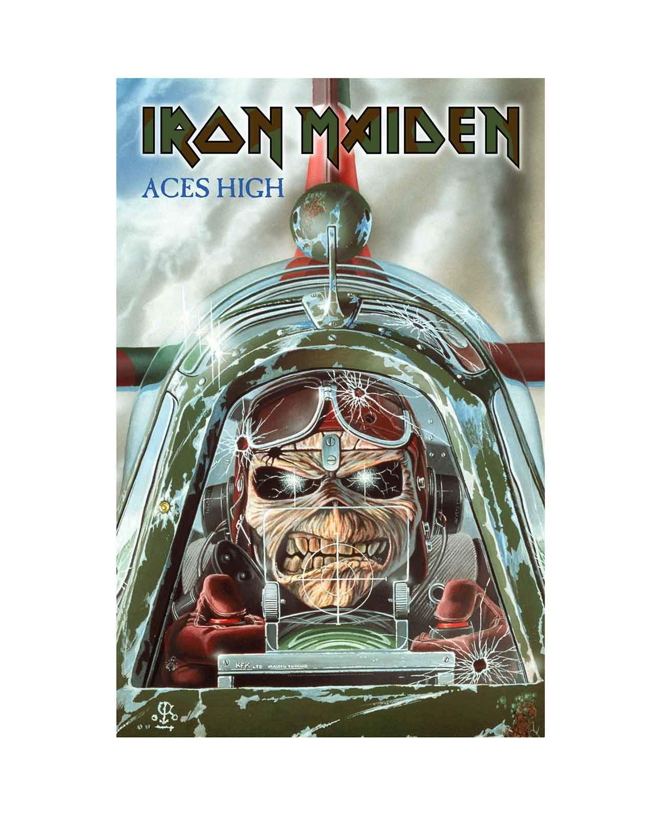 Iron Maiden Poster Textile Aces High Band Logo Official 70cm x