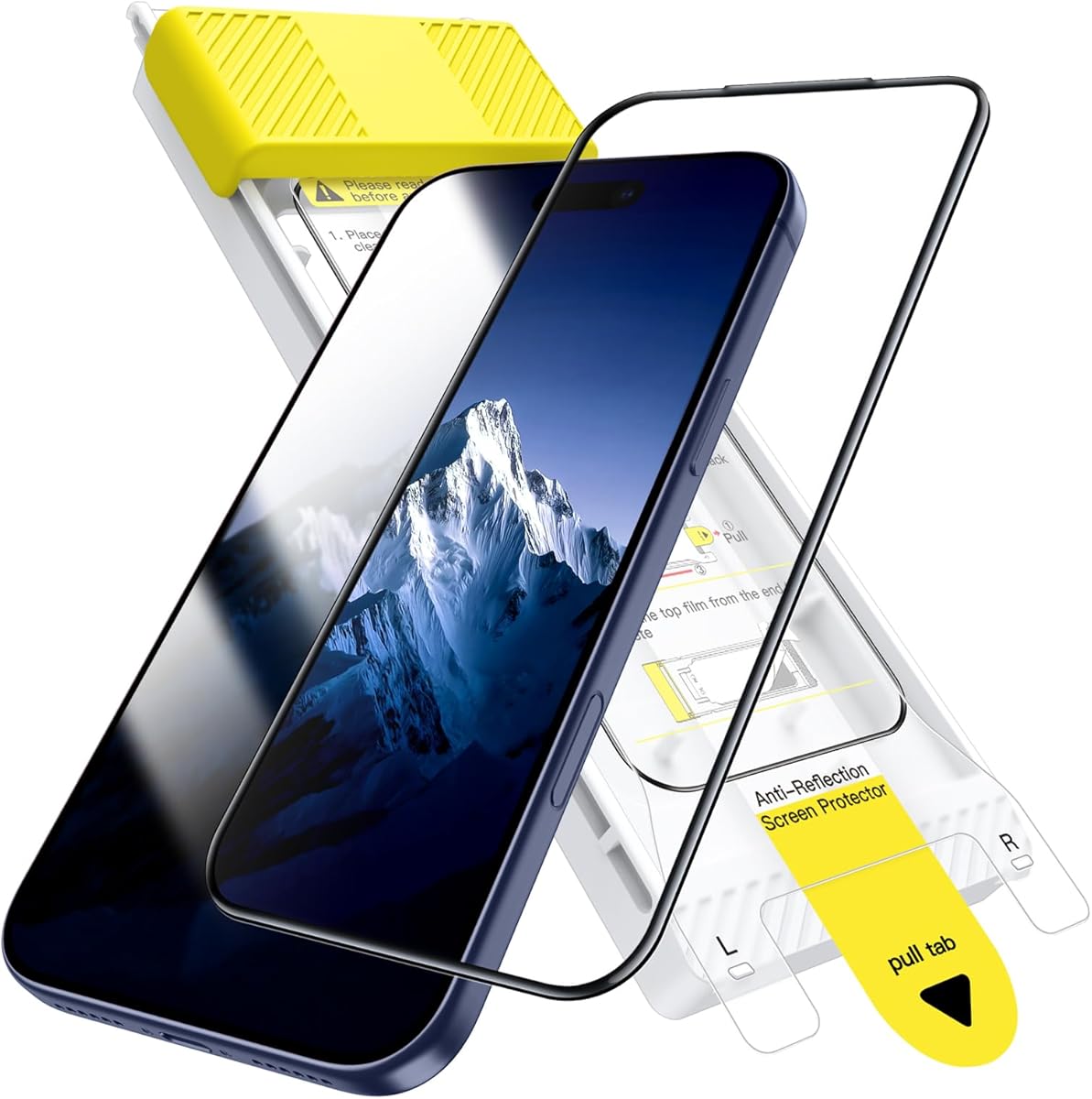 JETech Infinity AR Screen Protector for iPhone 17 Pro, AR Anti-Reflective Coating, 9H+ 3D Full Coverage Tempered Glass, Military-Grade Shatterproof, Smudge-Resistant, Easy Install, 1-Pack