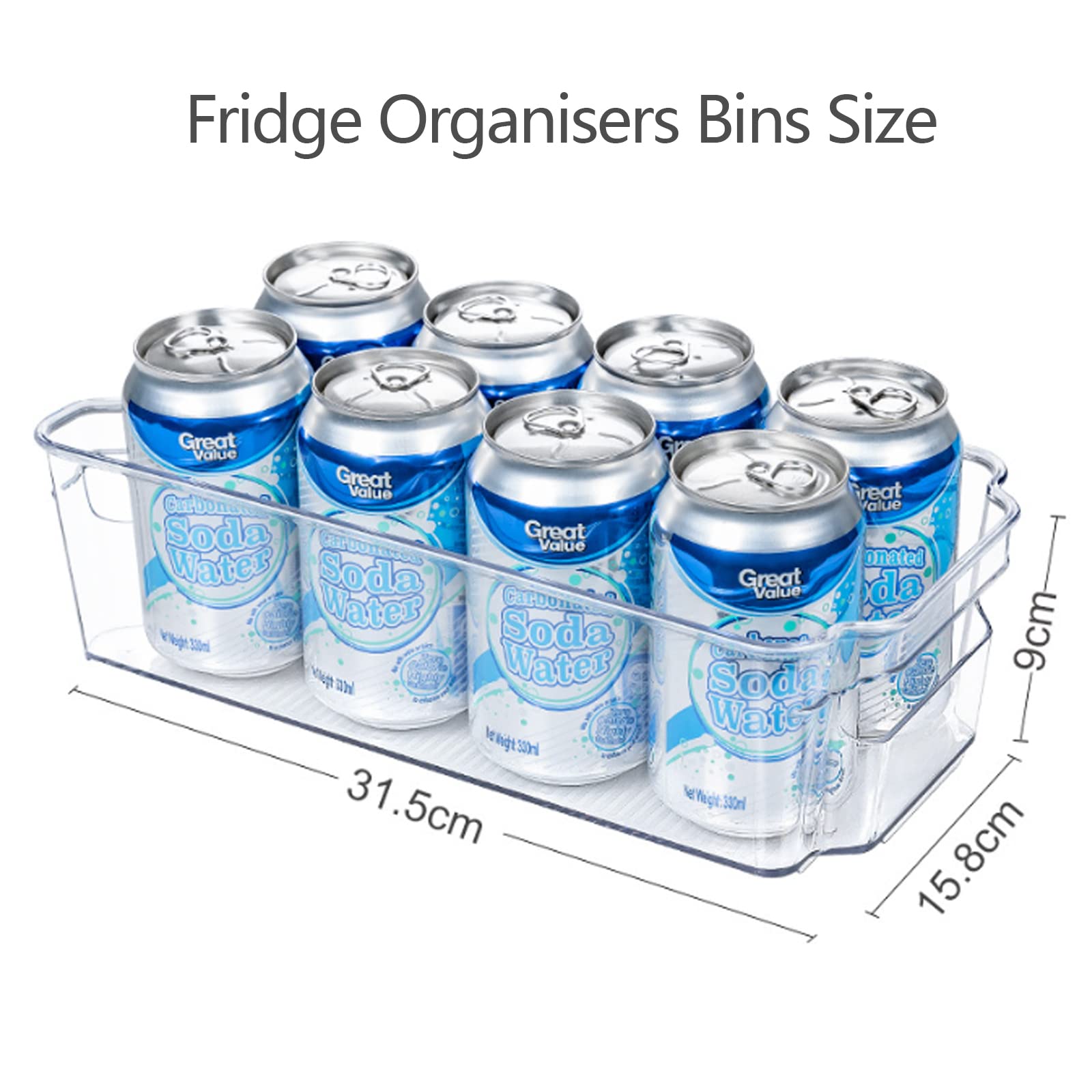 Set 4 Cestini Impilabili Per Congelatore - Organizer Frigorifero Con Maniglie, Grigio - Foto 7