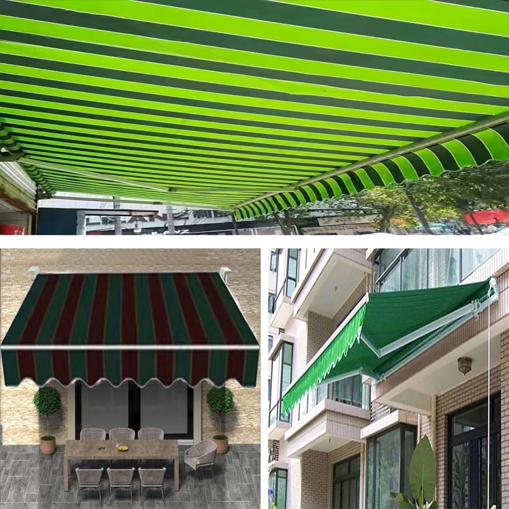 Toldo retráctil de 13 x 10 pies para patio, funda de repuesto azul para el hogar y la empresa, protección solar, tela resistente a la intemperie con cenefa, ideal para terrazas y patios
