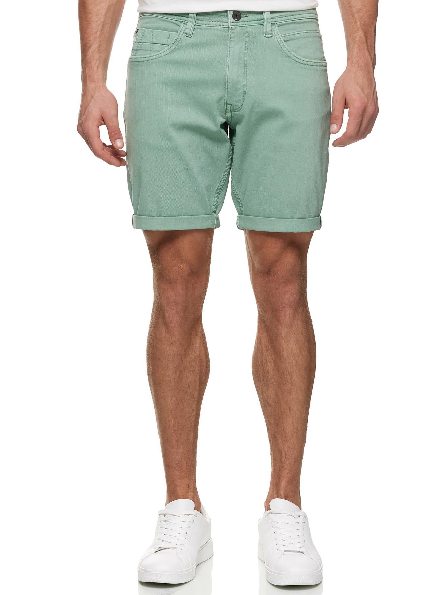 Indicode Hombres Page Jeans Shorts | Pantalones Cortos Vaqueros con 5 Bolsillos