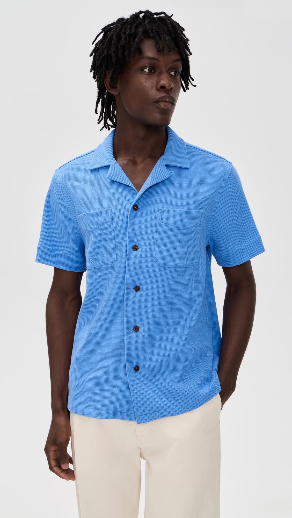Polo Ralph Lauren Andy Camp-Shirt für Herren, Baumwoll-Leinen, Waffelstrick