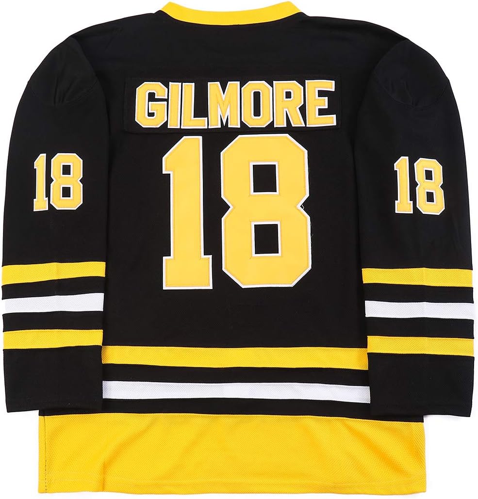 Boston Happy Gilmore #18 Adam Sandler 1996 Movie Ice Hockey Jersey Stitched Letters and Numbers S-XXXL