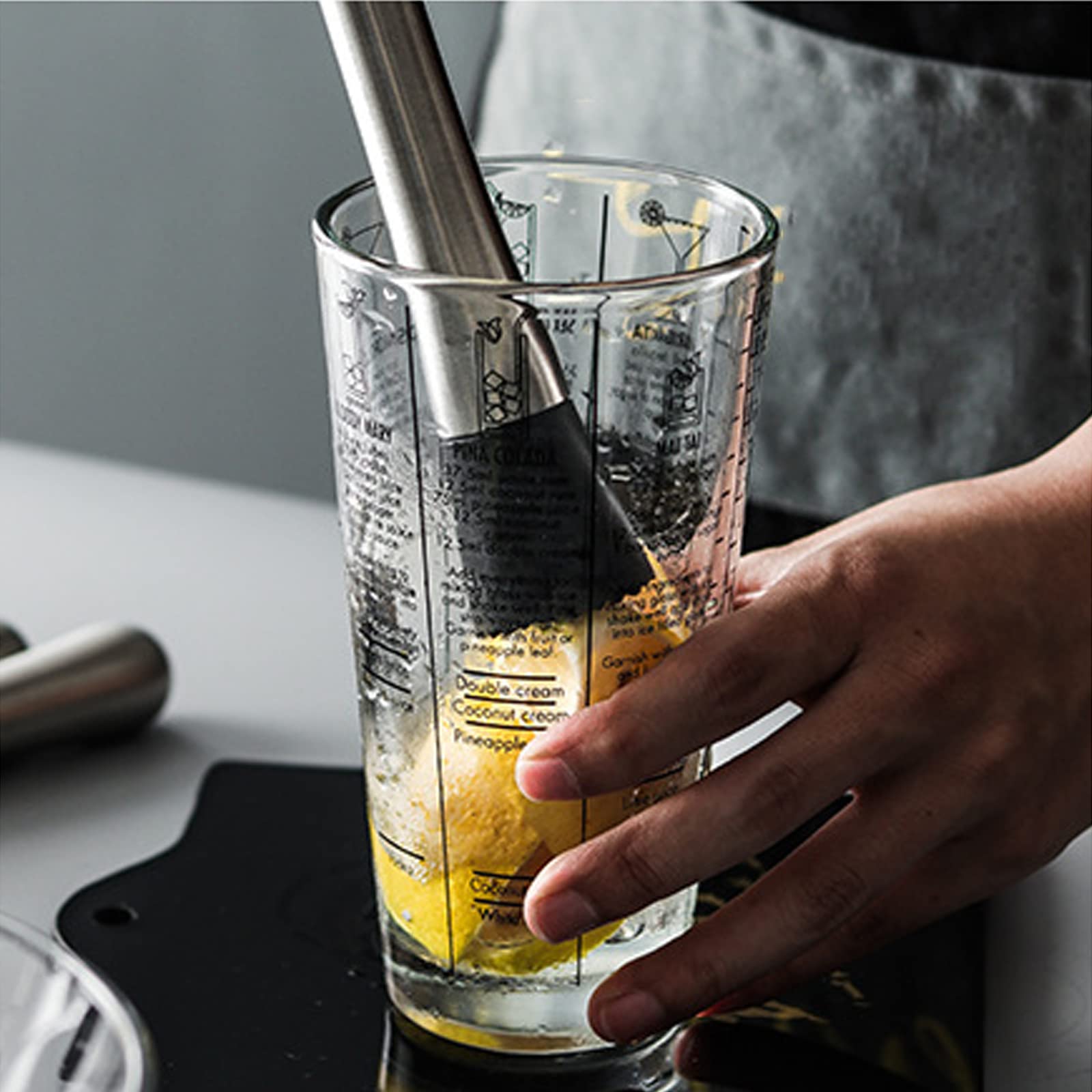 Pilon Broyeur à Glace En Inox 304 - Outil Bar Pour Cocktails, Thé, Citron, 3 Tailles (20/23/26 Cm)