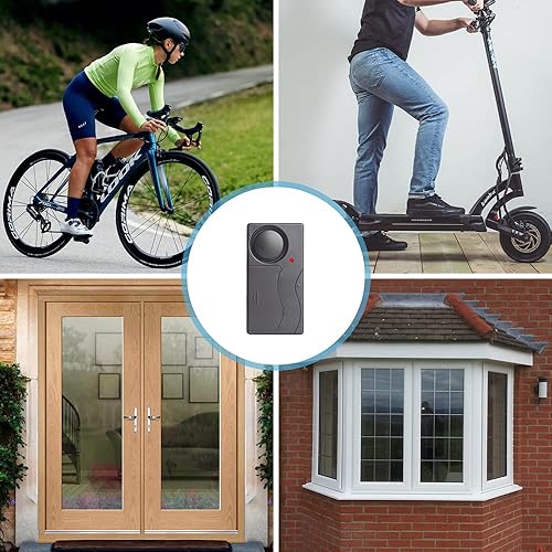 Miniatura 5 de Lancoon Alarma de vibración antirrobo inalámbrica, 110 dB, sensibilidad fuerte, sensor de movimiento ajustable, sistema de seguridad antirrobo para