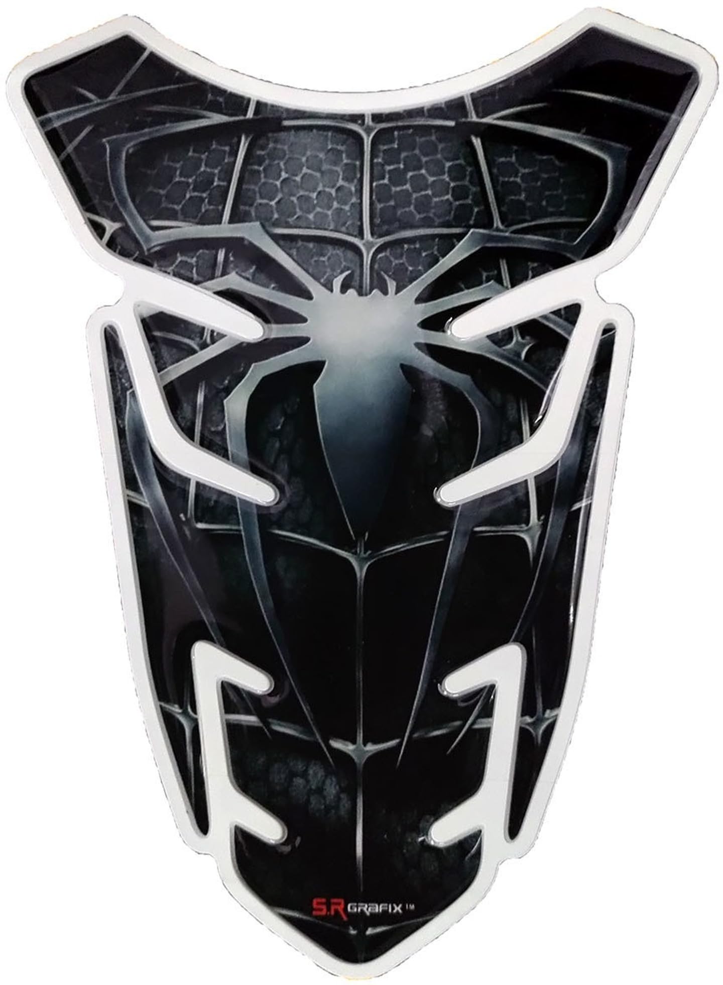 Universal Motorcycle Tank Pad Protector, Carbon Fiber Design, Black and Silver, Adhesive Tank Sticker for All Bikes (A)-image-40