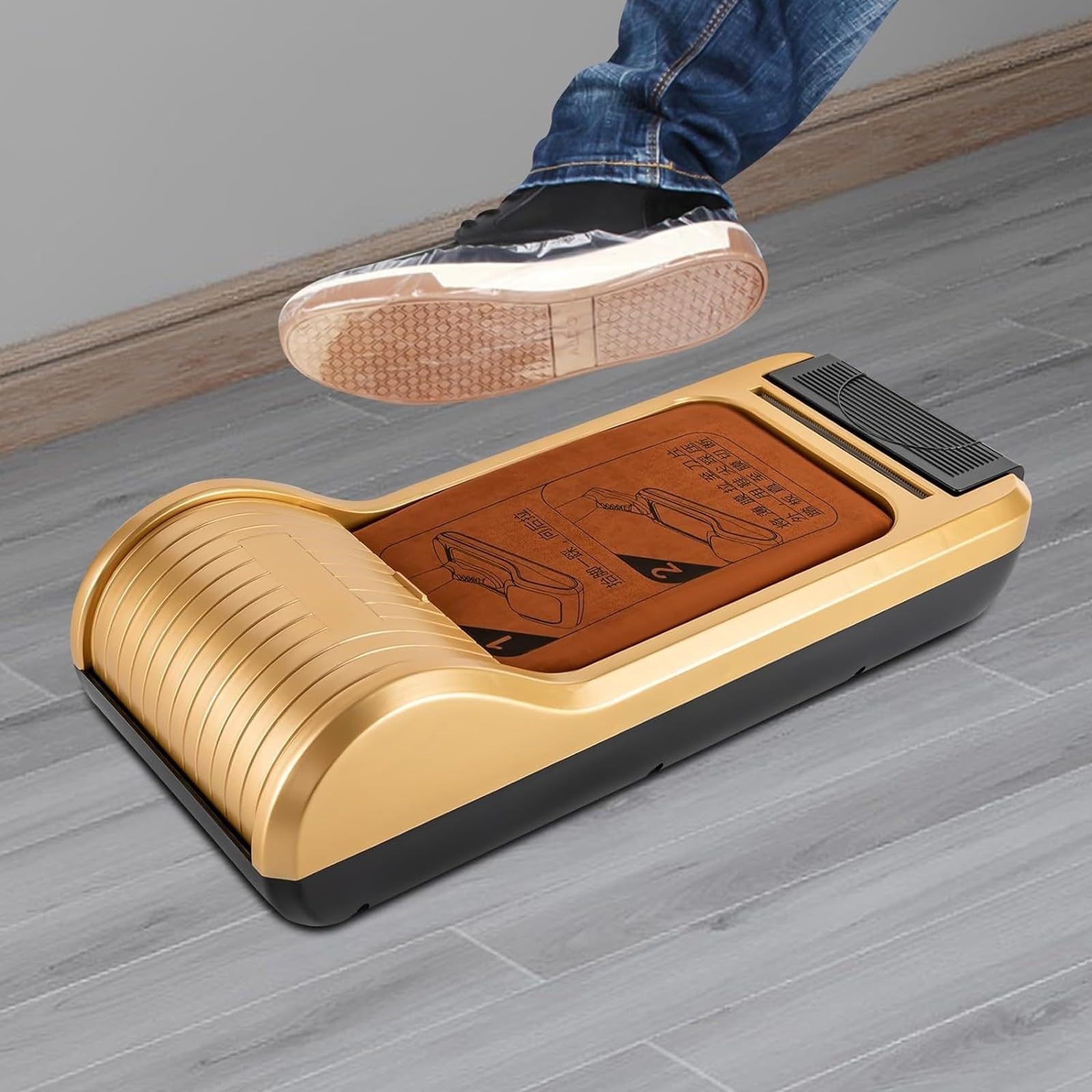 Dispensador automático de fundas para zapatos con película de plástico desechable, antideslizante y resistente a los cortes, para uso doméstico, oficina y fábrica