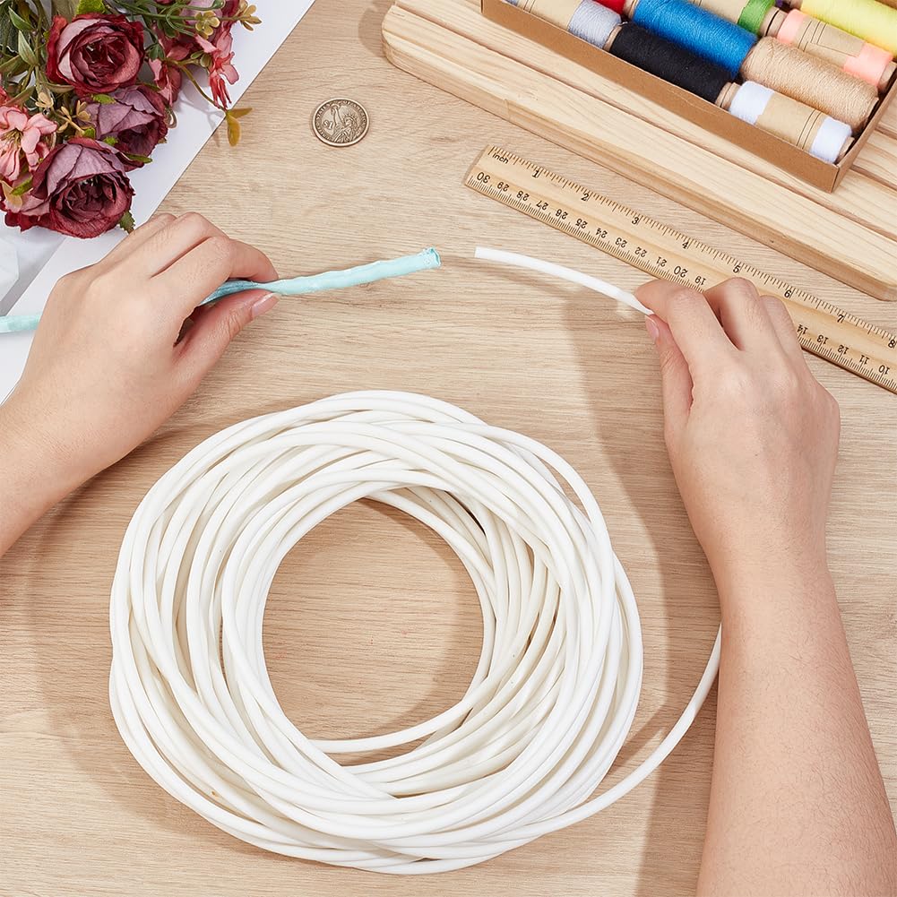 BENECREAT Ribete de cordón de PVC de 20 m, ribete de plástico blanco para tapicería de sofá, silla, camino de mesa, colchón y decoración de cortinas, 5 mm