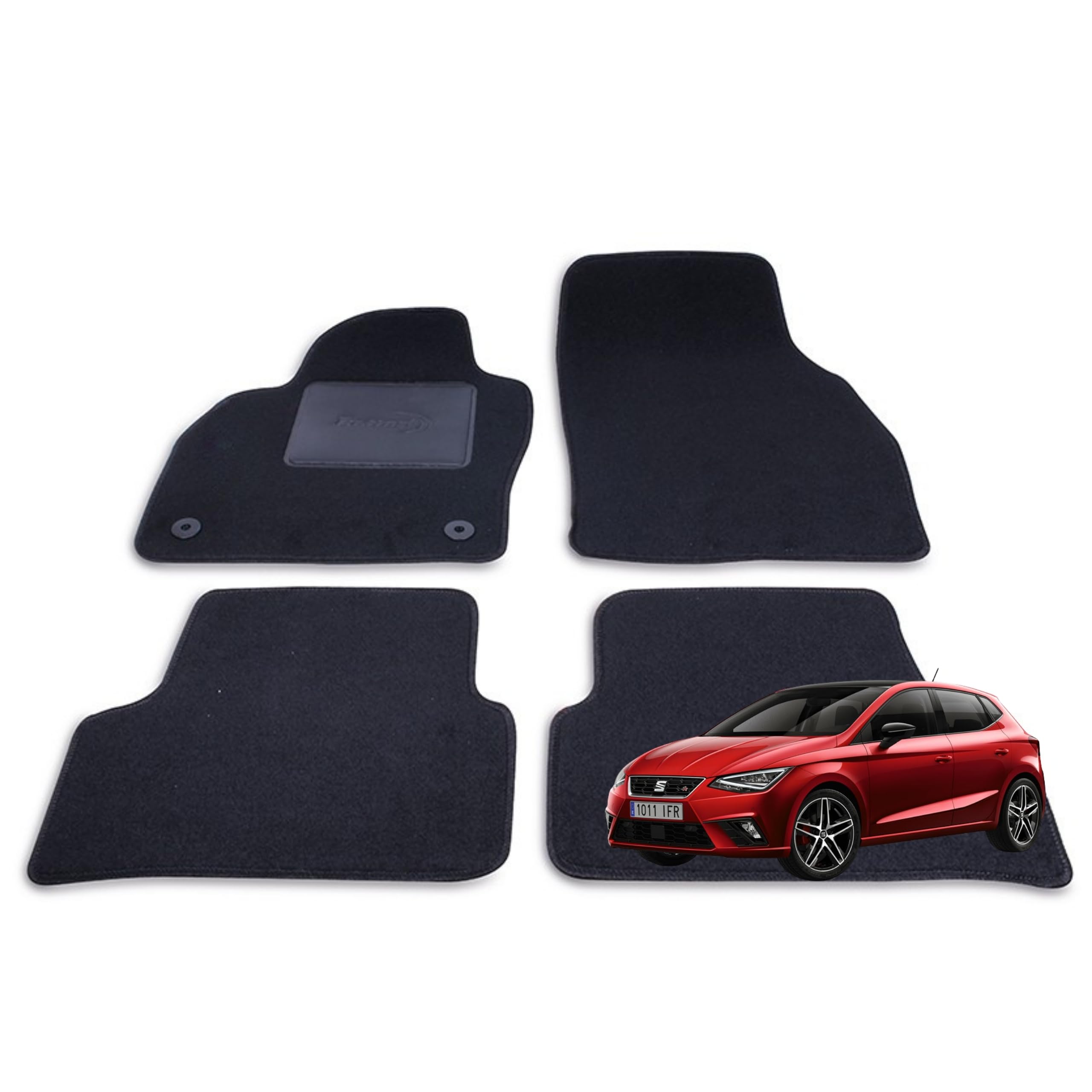 Bottari 39176 Car Mat Set for Seat Ibiza from 2017 to Present, Made in Carpet, 4 Pieces
