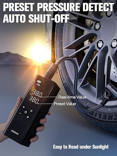 Miniatura 3 de GOOLOO Compresor de aire portátil GT150, inflador de neumáticos, bomba de aire inalámbrica 4 veces más rápida de 150 PSI para neumáticos de