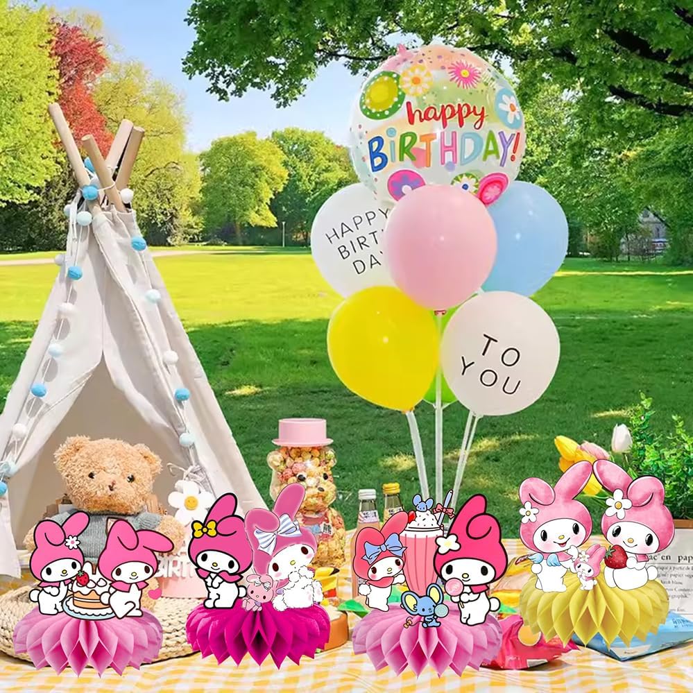 8Pcs Melody Honeycomb Table Centerpiece, Melody Birthday Party Supplies Table Decorations for Kids Party Decorations - Image 4