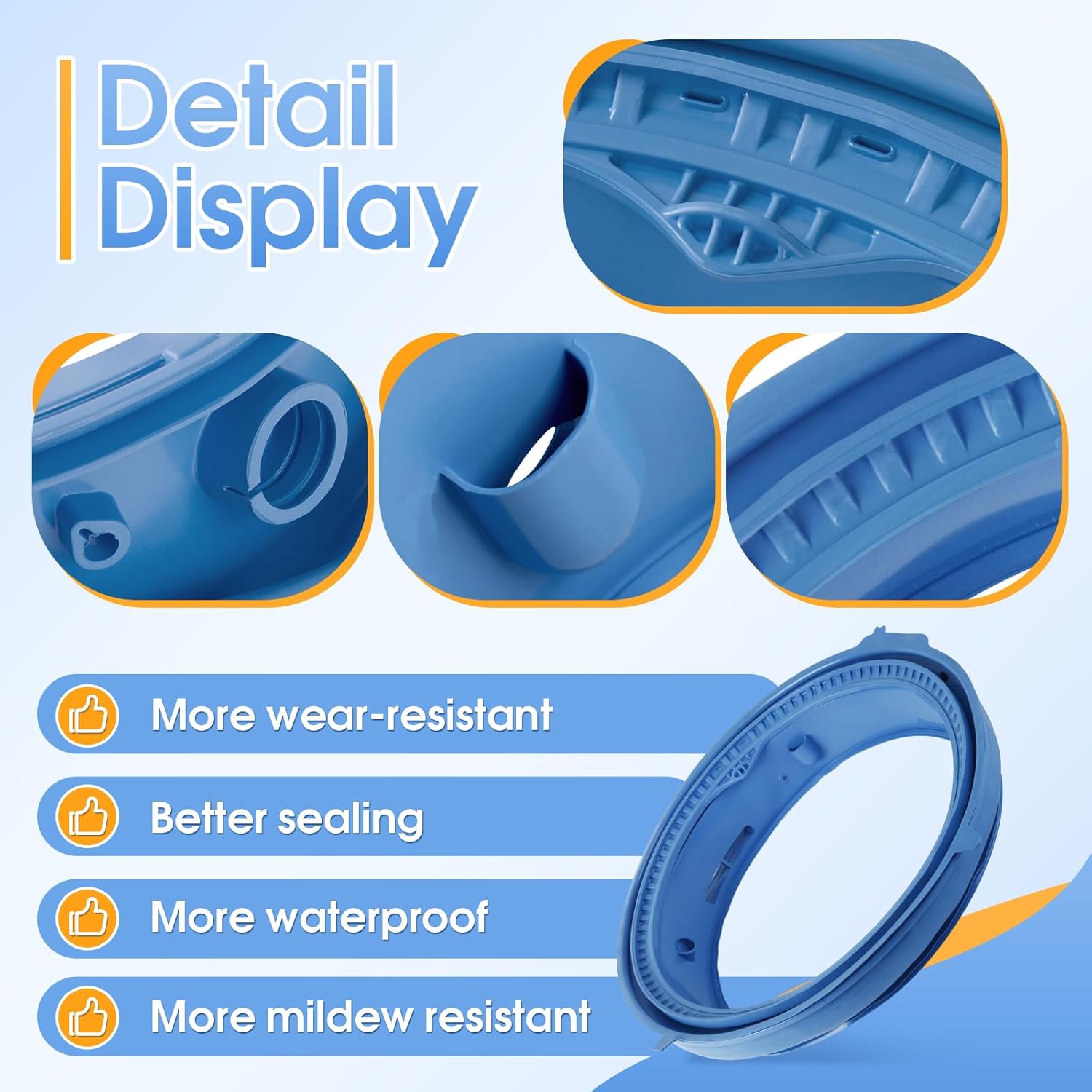 WH05X29521 Washer Door Gasket Seal for GE Washing Machine, Replacement Part 4978358 AP6983548 PS12743602 EAP12743602