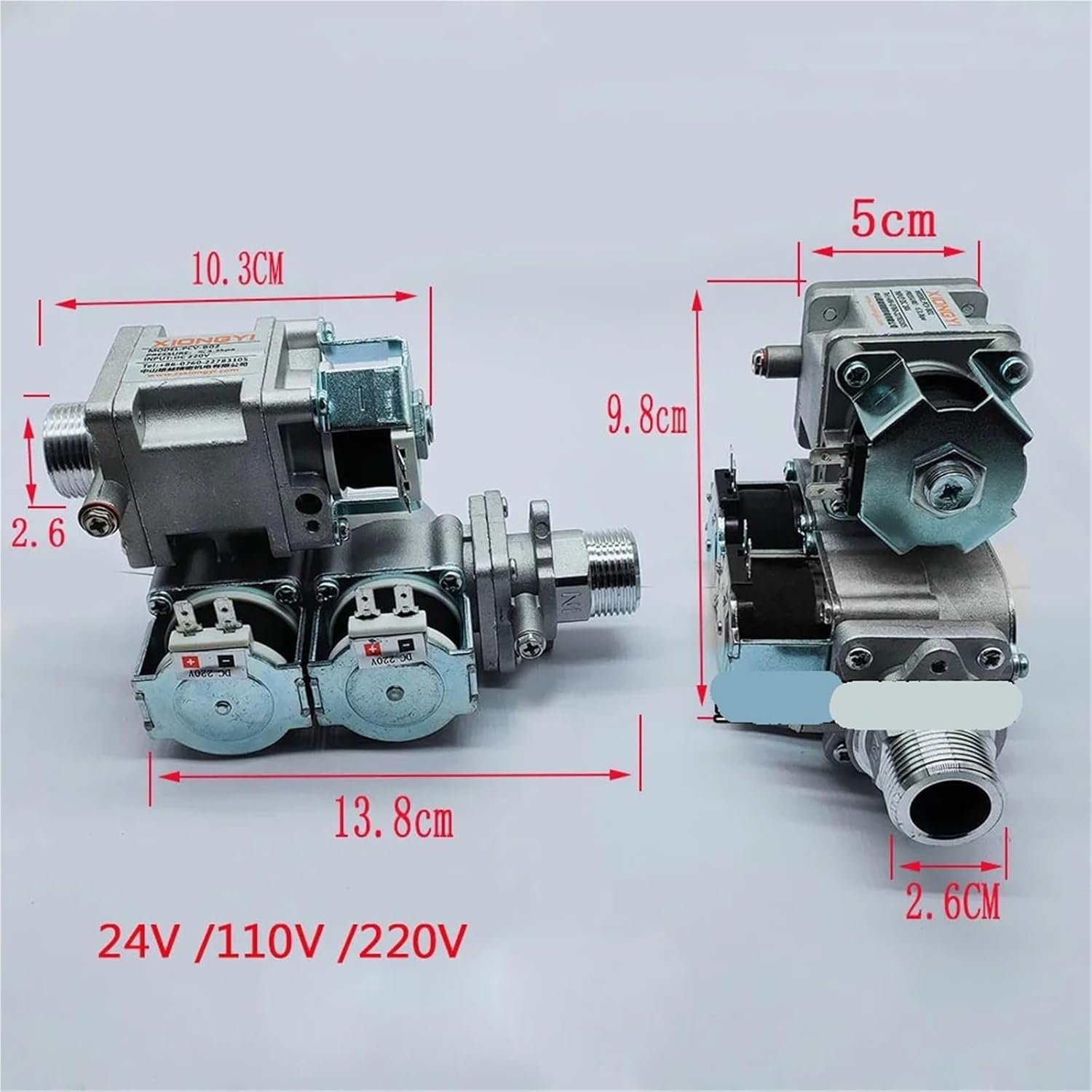 220V 110V 24V Gas Intake Valve Proportional Valve For Gas Boilers Water Heater Wall Mounted Furnace Spare Parts(Gray)