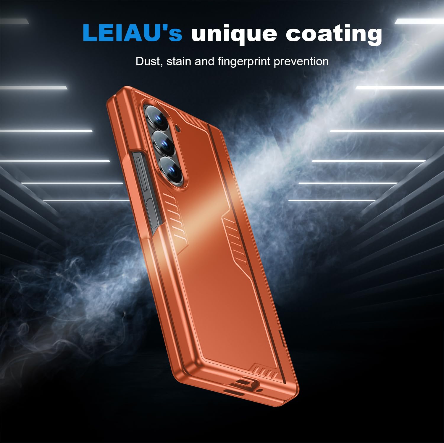 Coque pour Samsung Galaxy Z-Fold-6 avec béquille : [Compatible avec le chargement sans fil] Coque de téléphone légère et fine en Z Fold 6 – Coque de protection mate et fine antichoc pour hommes