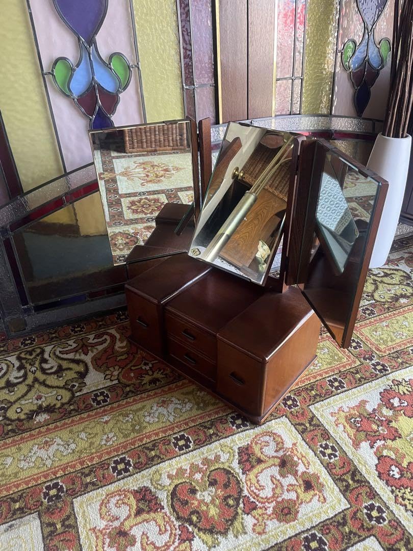 Amazon.co.jp: 三面鏡 ミニ ドレッサー 置き型 インテリア 昭和