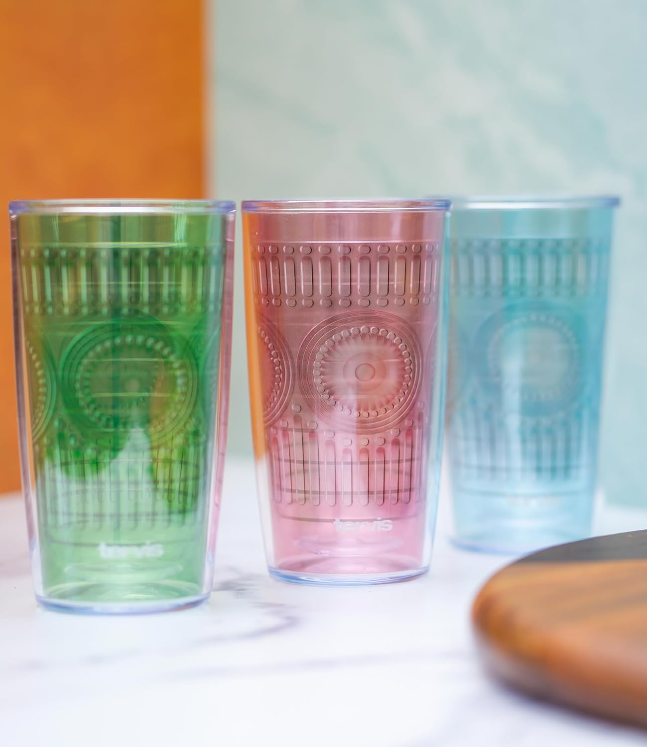 Tervis Romantic Embossed Hobnail Collection Made in USA Double Walled Insulated Tumbler Travel Cup Keeps Drinks Cold & Hot, 16oz 4pk, Assorted - Image 4