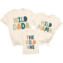 رحلات عائلية قمصان متطابقة Wild One Print Tee Safari Animal Theme ملابس الوالدين والطفل