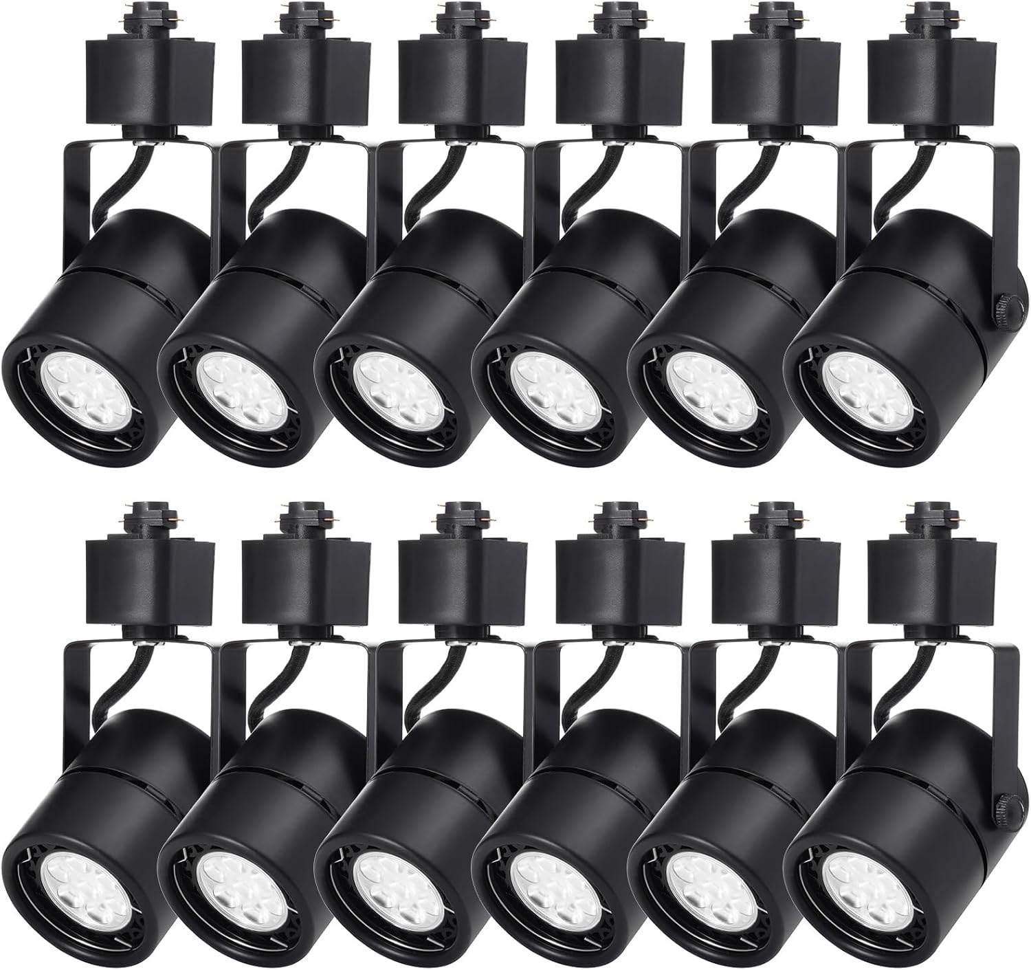 12 Pack LED Track Light Heads,7W H Type Track Lighting Heads for Ceiling Spotlight Wall Art Exhibition Lighting,Kitchen,Accent Task 4000K Neutral White 36°Angle Black Track (Black)