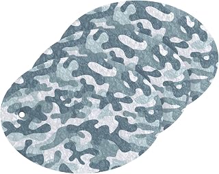 Camouflage Blue Gray Print Kitchen Sponges Cleaning Dish Sponges Non-Scratch Natural Scrubber Sponge for Kitchen Bathroom Cars, pack of 3