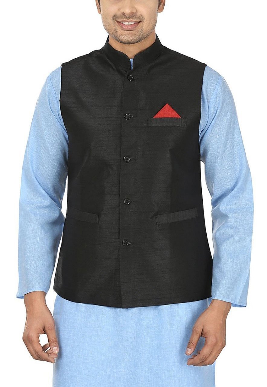 royal kurta Mens Silk Blend Waistcoat Nehru Jacket-picture-32