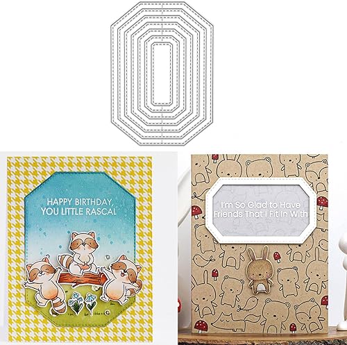 Miniatura 1 de FAWENUCY Troqueles para álbumes de recortes, marco de capas de corte de metal para hacer tarjetas, plantilla de perforación de manualidades de