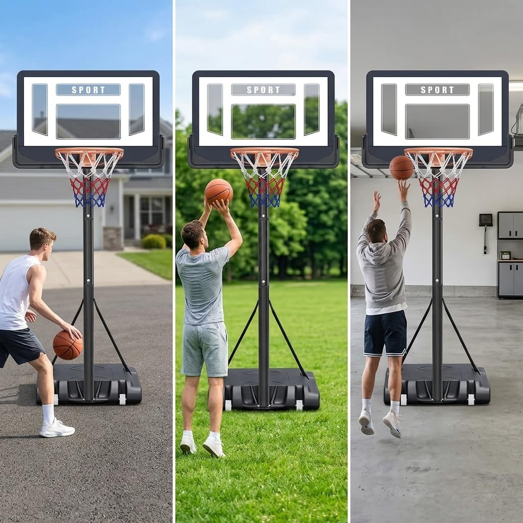 Canasta de Baloncesto Portátil Ajustable para Niños y Adolescentes | Aro de Baloncesto con Base Rellenable, 0181