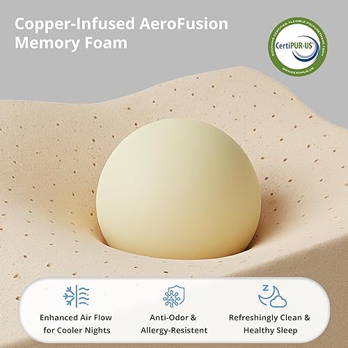 Miniatura 5 de Colchón firme tamaño King de 14 pulgadas en una caja, colchón King de espuma viscoelástica de cobre con funda de enfriamiento de grafeno, cama firme