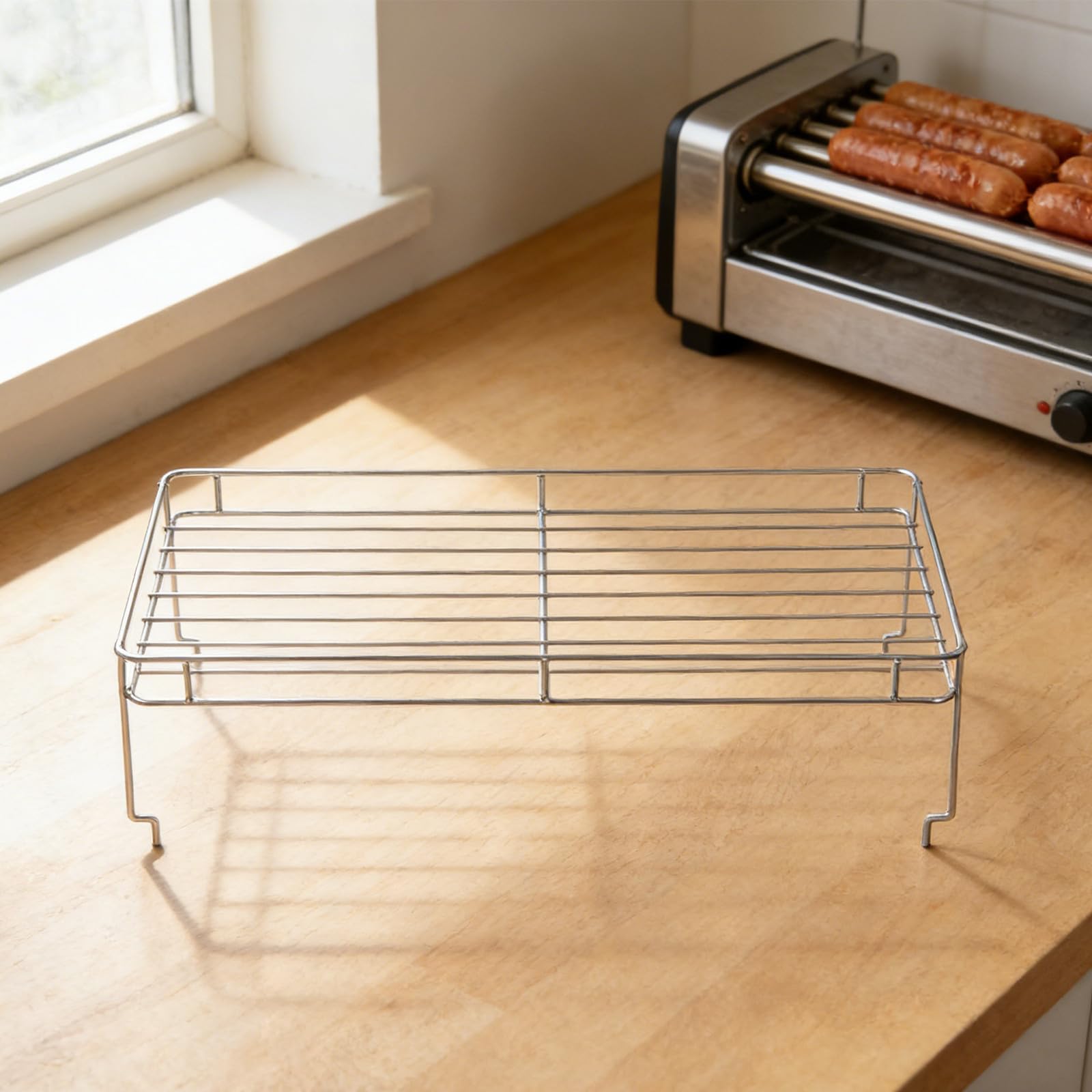 Étagère à Hot-dogs 10 Tubes en Acier Inoxydable Argenté
