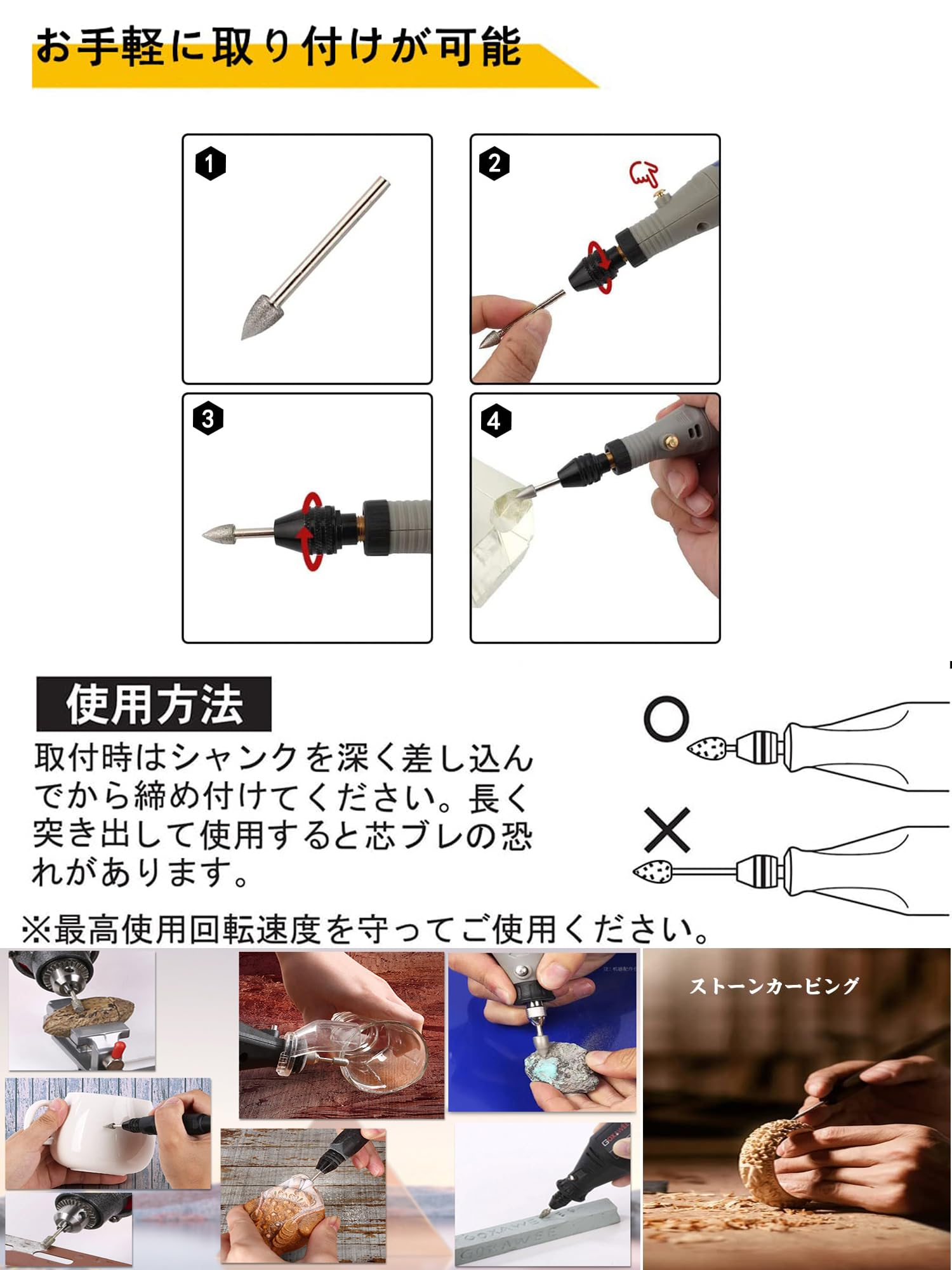 ラスト１個。 リュータービット Amazon.co.jp: AmoYoung リューター ビット ドリルビット カーピング