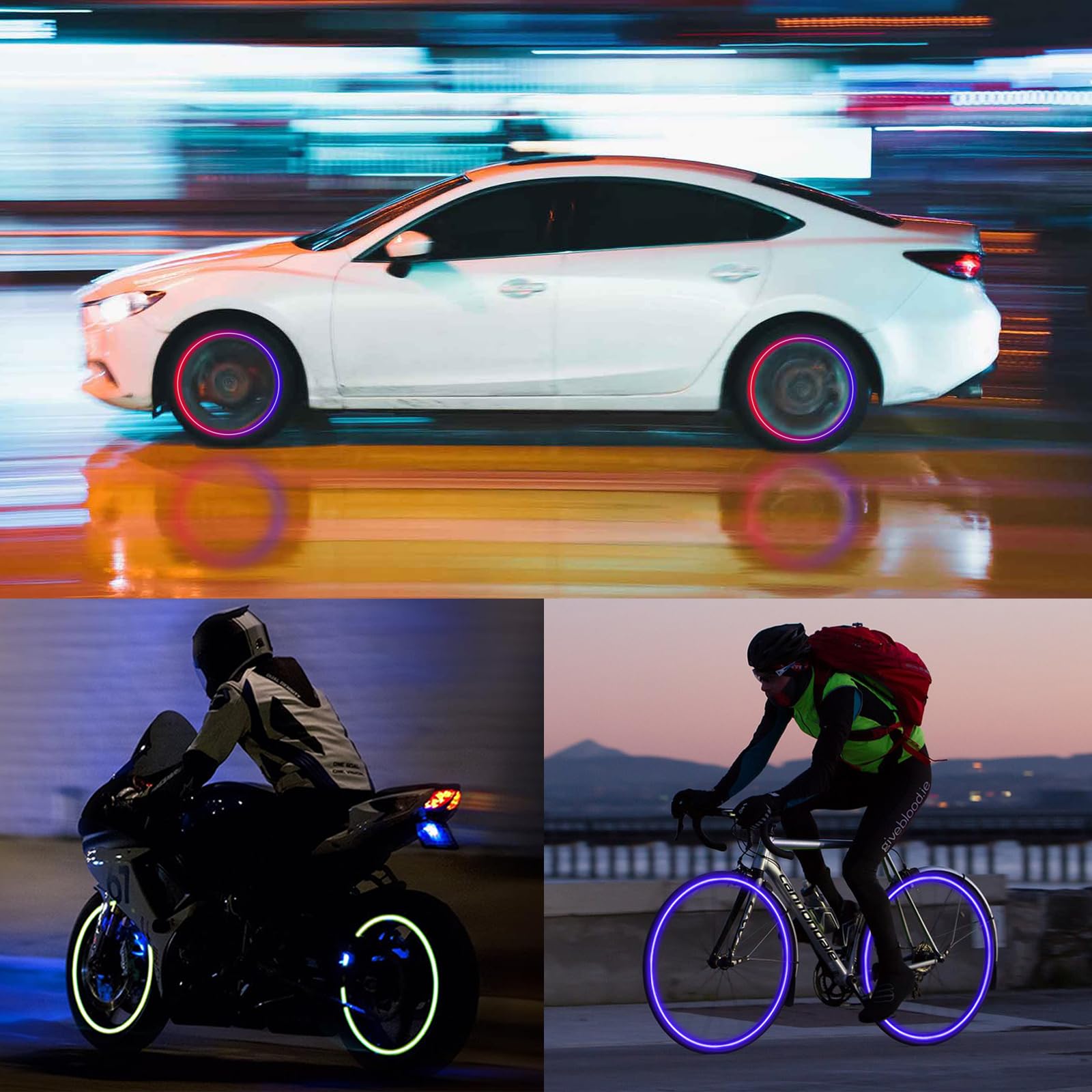 24 Stück Leuchtende Ventilkappen – Fluoreszierend, Für Auto, Motorrad & LKW, Nachts Sichtbar