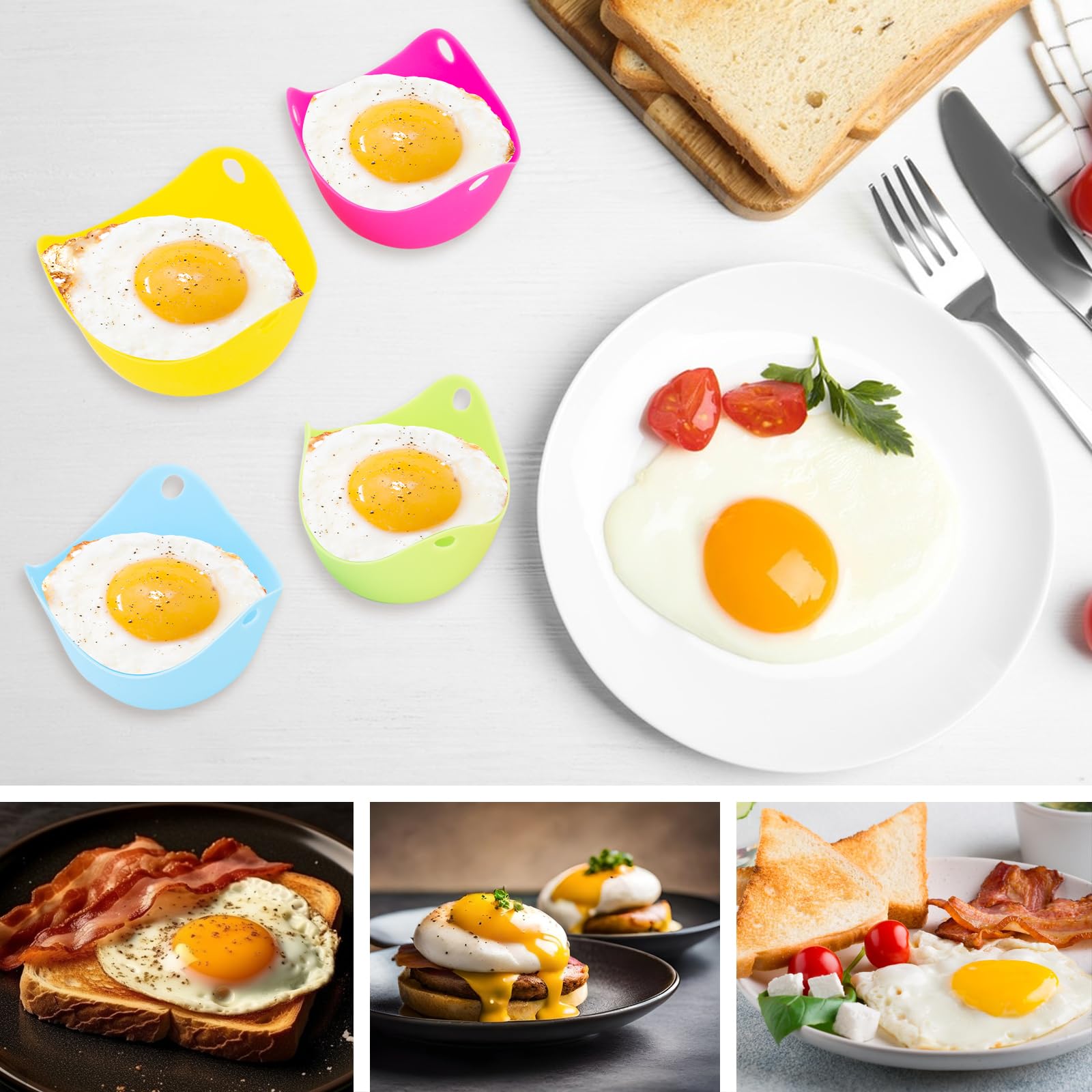 AWAVM Eierkocher Set - 6x Silikon Becher Für Perfekte Eier Ohne Schale