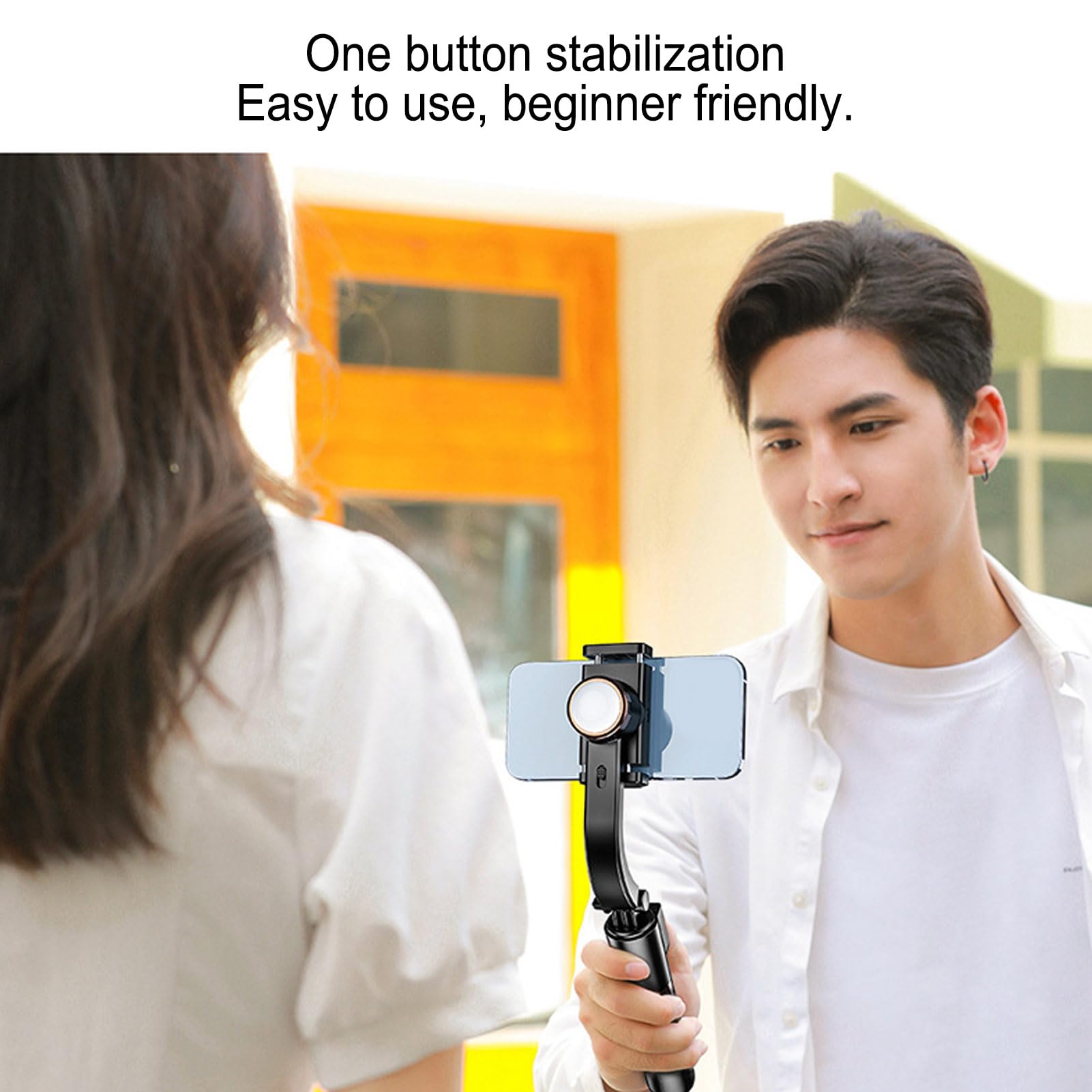 Stabilizzatore Cardanico per Selfie Stick, Treppiede con Rotazione a 360° con Telecomando, Supporto per Telefono Estensibile in Alluminio con Luce Soffusa a 3 Colori,