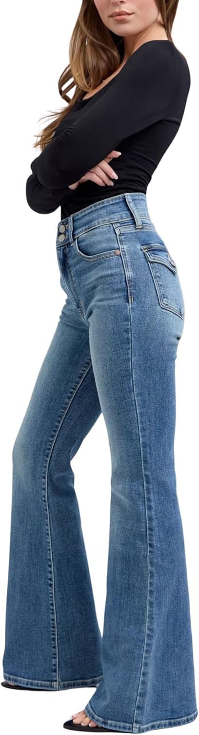 Judy Blue High Waist Vintage Flare Jeans, Inseam 33" Blue