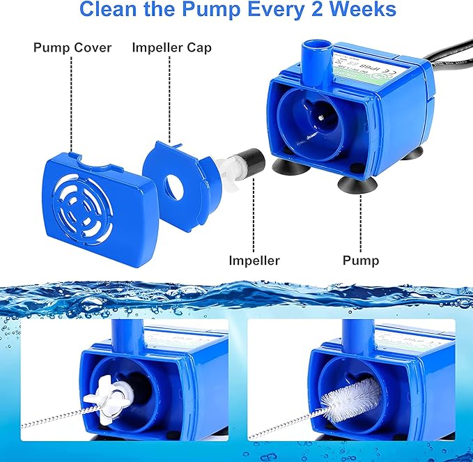 Bomba de repuesto Cepheus DR-DC160 para fuentes de agua para gatos miniatura 7