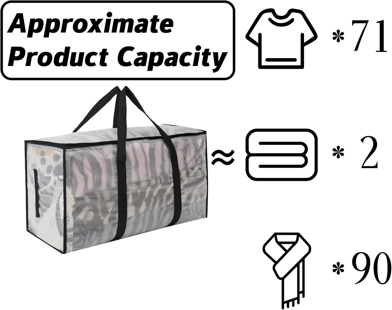 12 Pack Heavy Duty 93L (24.5 Gallon) Stackable Plastic Storage Bins with Lids, Clear Totes – For Home Organization and Storage, Sturdy and Reusable Alternative to Moving Bags