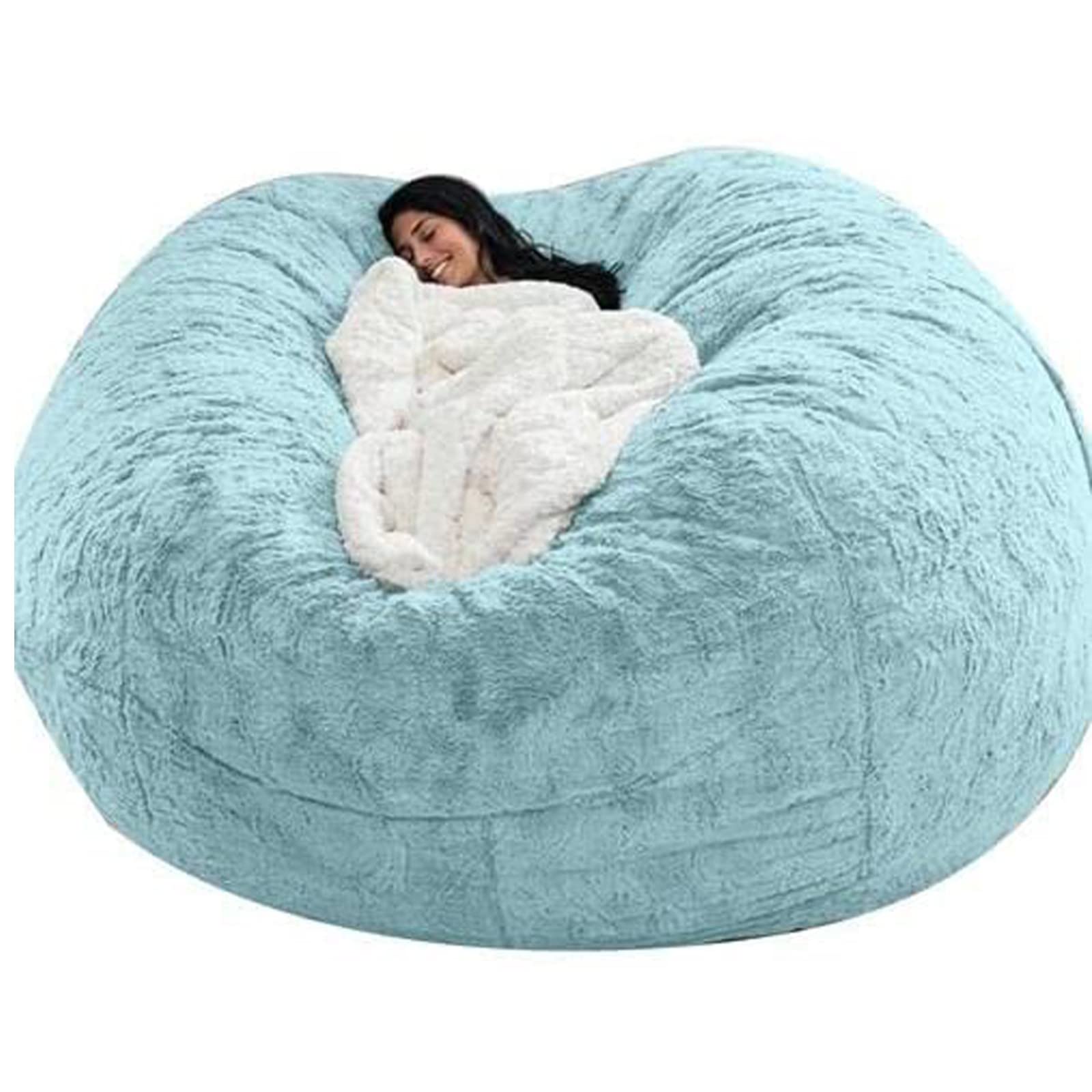 WSZGR 5ft/6ft/7ft Adult Bean Bag Chair Cover, Indoor Living Room Gaming Beanbag Lounger Internal Liner Ergonomic Design for Body Support(Color:7,Size:6ft)