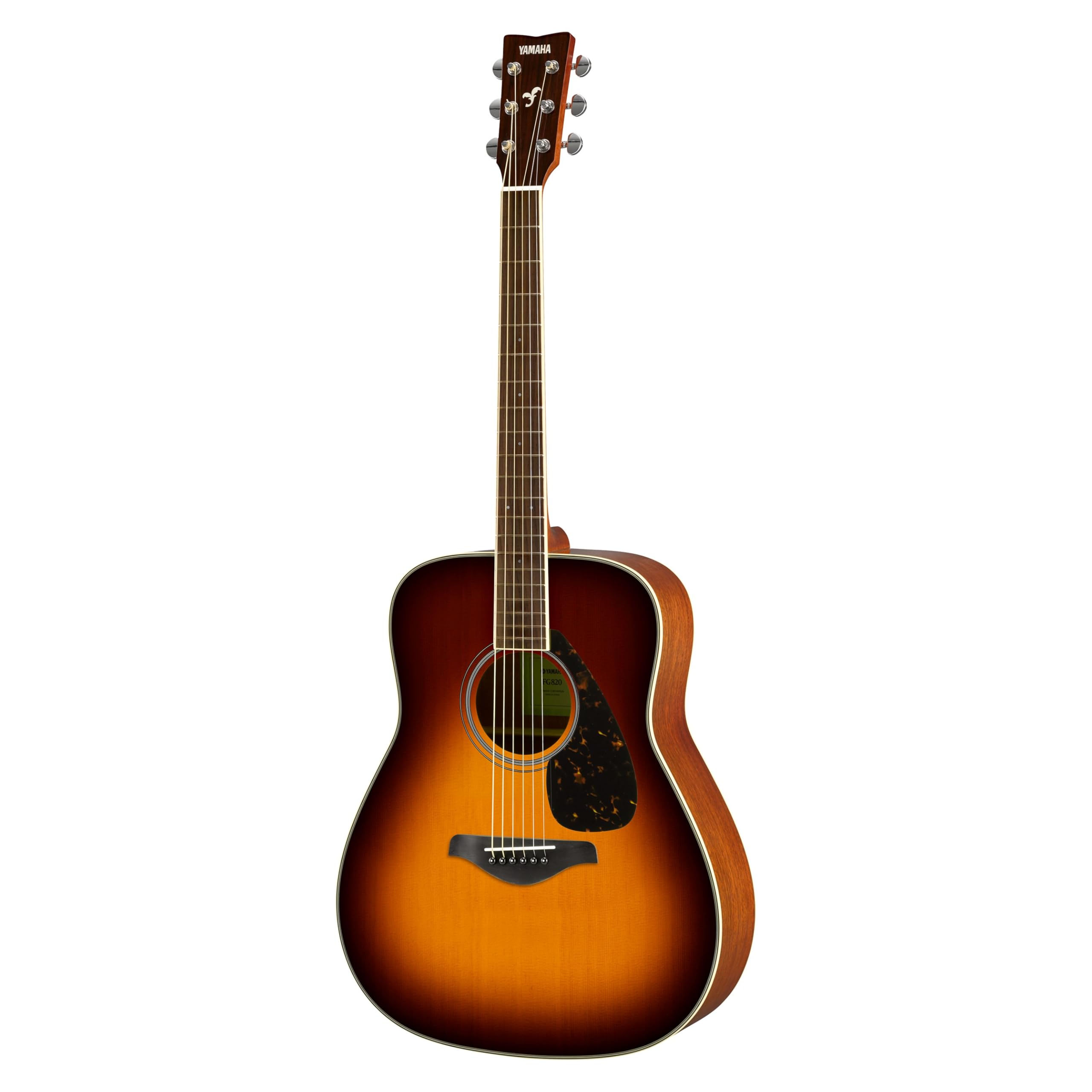 YAMAHA FG820 Akustikgitarre Dreadnought Massive Fichtendecke Mahagoni Boden Zargen Palisandergriffbrett Stahlsaiten Brown Sunburst